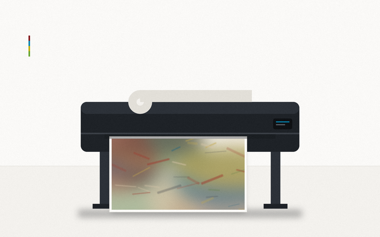 Large-format printer producing a fine art print
